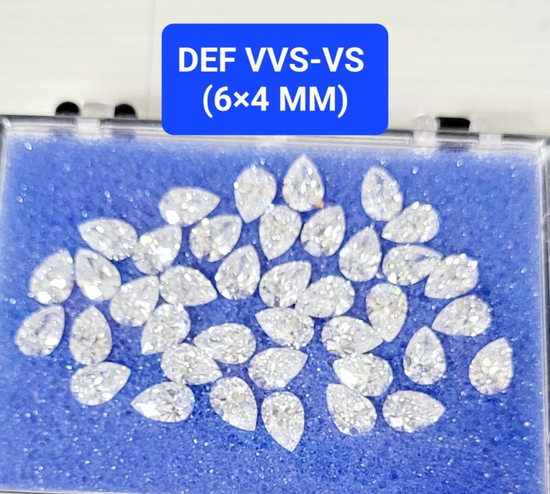 White Polished Pear Shape Diamond, For Jewellery Use, Packaging Type : Velvet Boxes