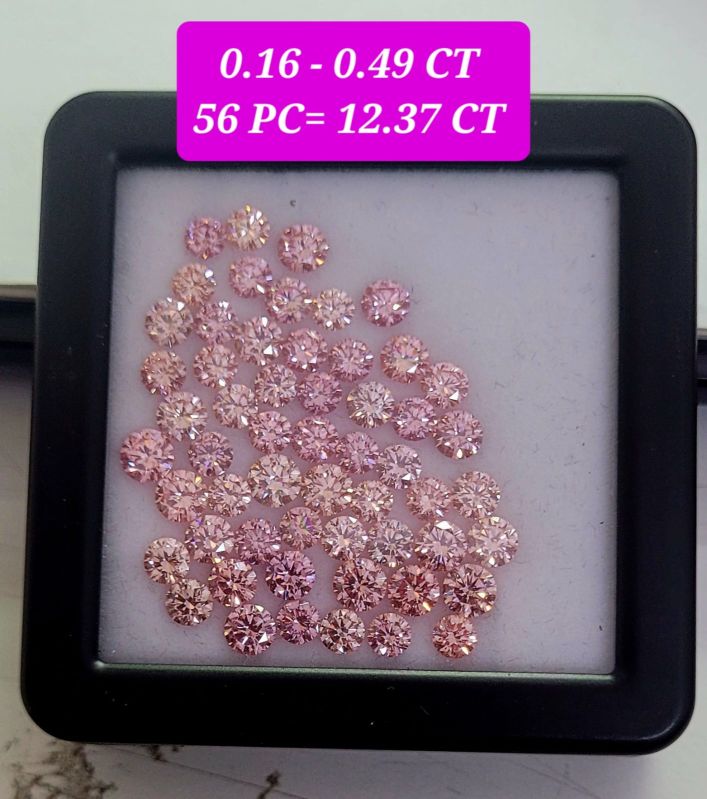Round Polished Pink Diamond, For Jewellery Use, Purity : Vss/vs