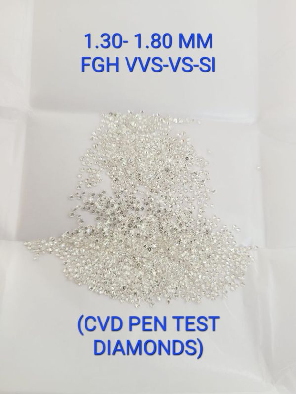 Round Polished White Diamond, For Jewellery Use, Size : 0-10mm