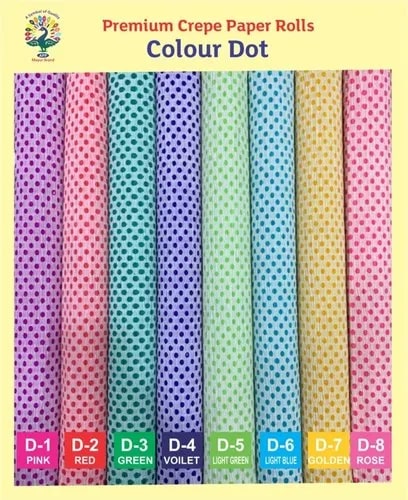 Colour Dot Crepe Paper Rolls