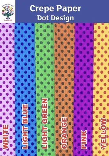 Multi Color Dot Design Crepe Paper Sheets, for Banners, Industries, Stationery
