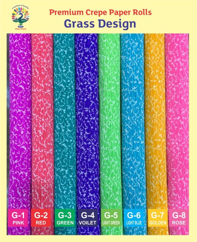Grass Print Crepe Paper Roll