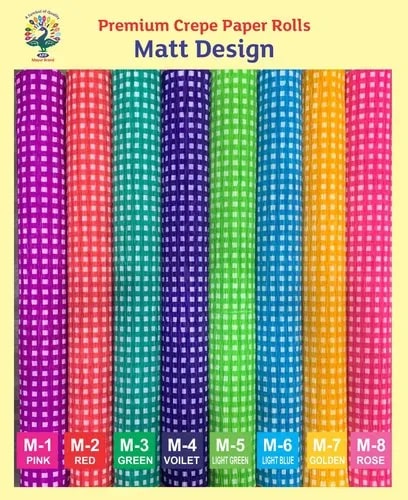 Matt Design Crepe Paper Rolls, Shape : Round