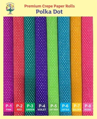 Multi Color Round Polka Dot Crepe Paper Rolls, For Printing, Banners