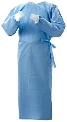 Plain Non Woven Blue Disposable Surgical Gown, Size : Free Size