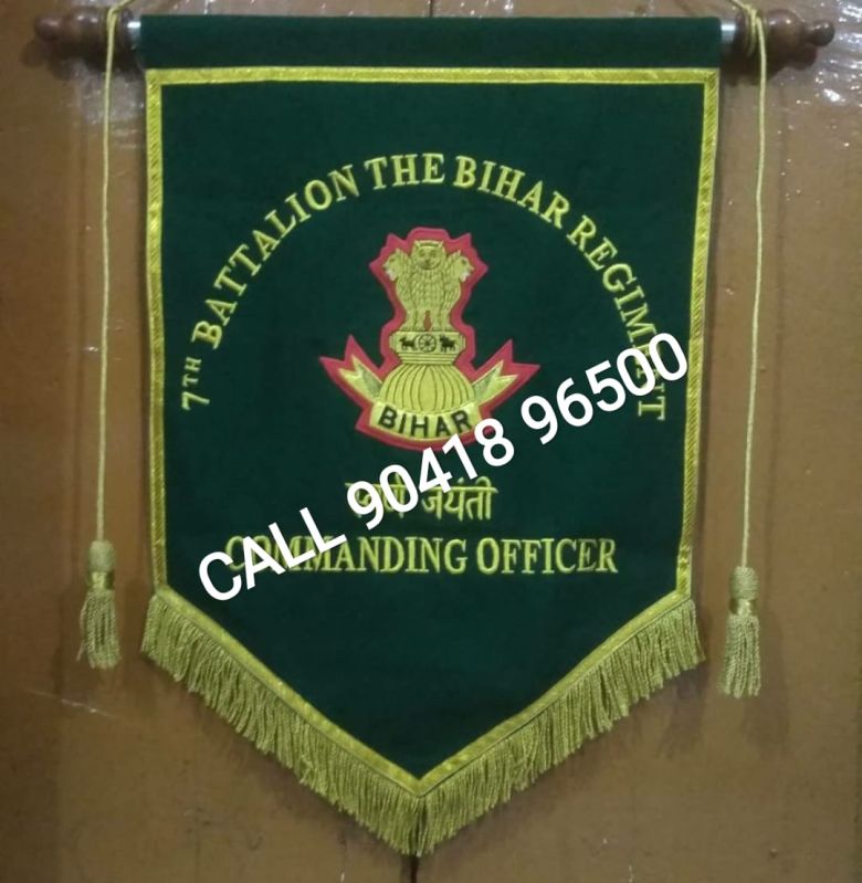 Embroidery Commanding Officer banner, for Writing, Size : 24x36inchies