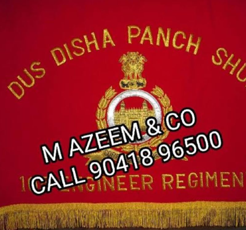 Polyster ENGINEER REGIMENT TABLE CLOTH, Technics : Embroidery Work