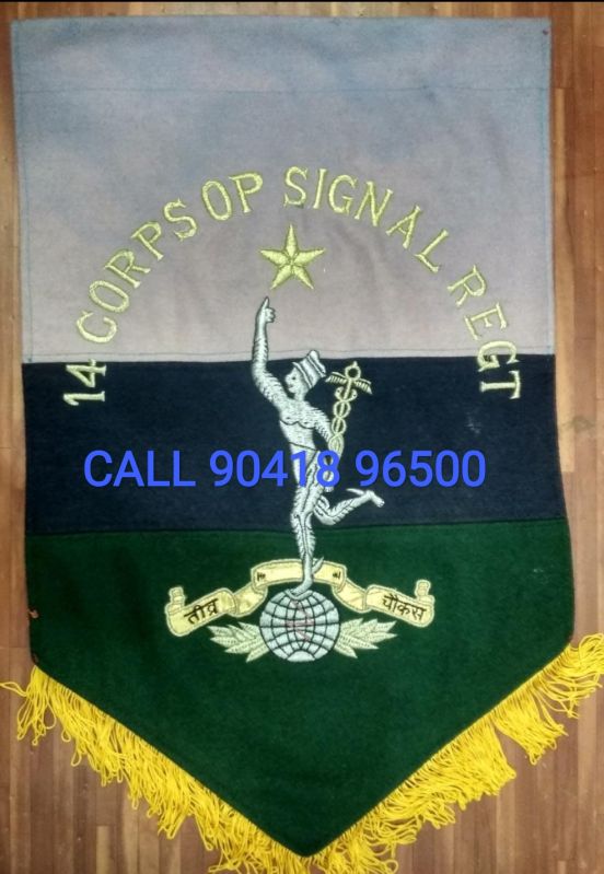 Nylon Printed signal Regt T flag, for Force, Handle Length : 4Ft