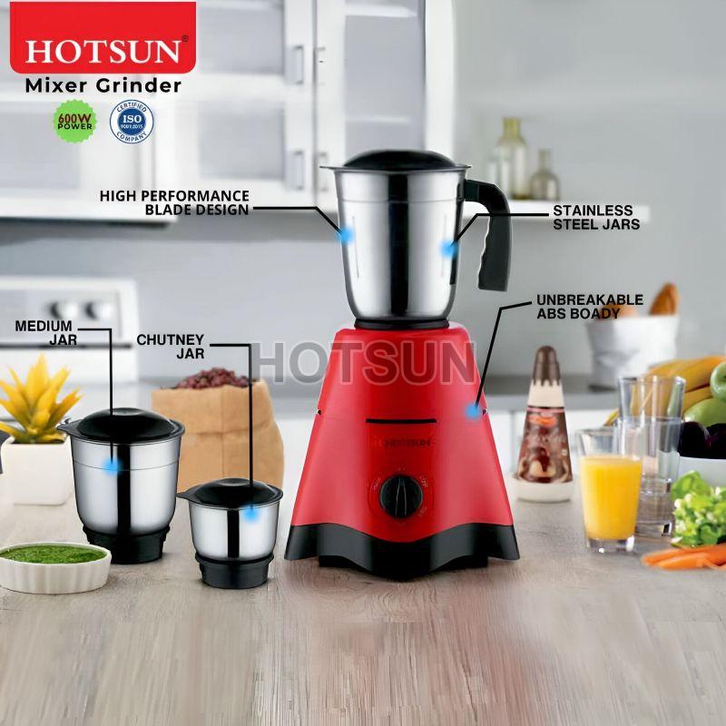 Silver Hotsun Classy Mixer Grinder, Features : High Performance Blade, Unbreakable Abs Body