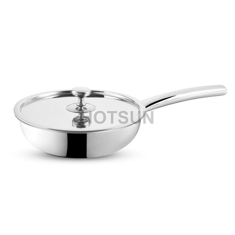 Silver Triply Stainless Steel Fry Pan
