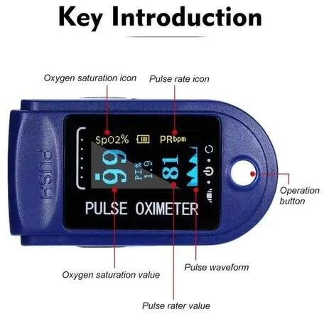 Fingertip Pulse Oximeter Machine, Display Type : Single Color LED