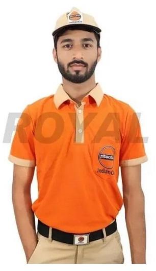 Indian Oil Corporation Half Sleeve T-shirt, For Petrol Pump Staff, Technics : Machine Made