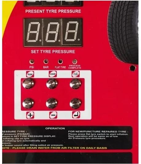 Blue 0-150psi Automatic Wall Mounted Digital Tyre Inflator