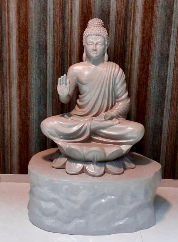 Creators Podd Glossy Fiberglass Grey Fiber Buddha Statue, Style : Antique
