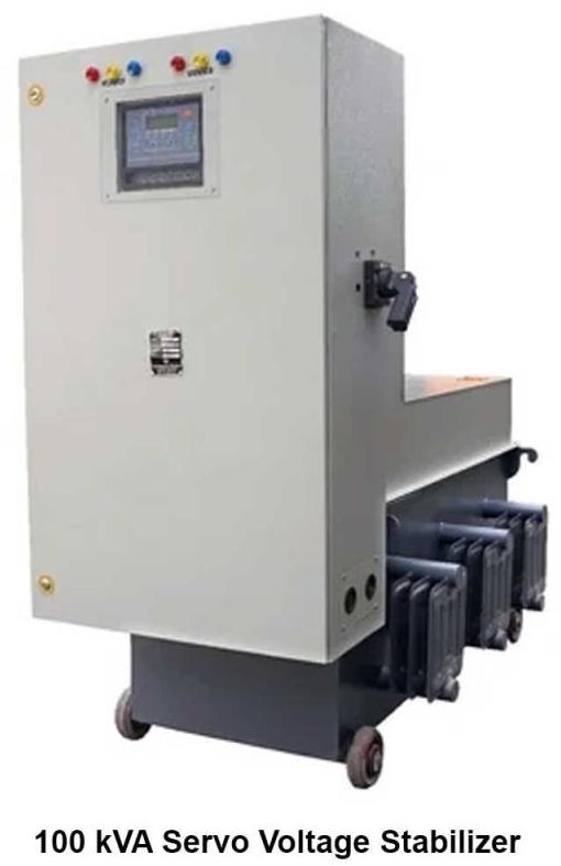 100 KVA Servo Voltage Stabilizer, for Industrial, Feature : Auto Cut, Shocked Proof, Stable Performance