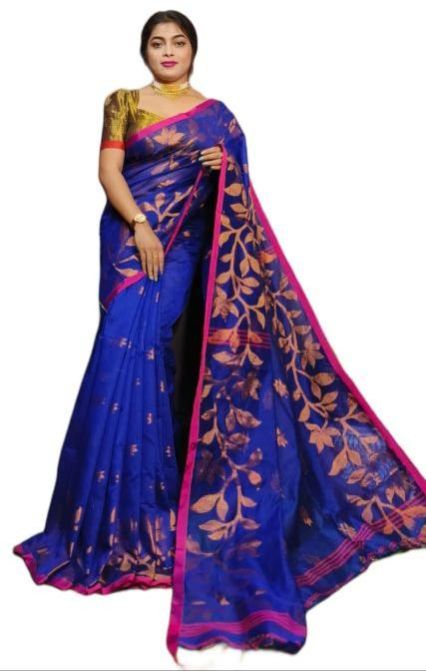 Ladies Dark Blue Handloom Saree