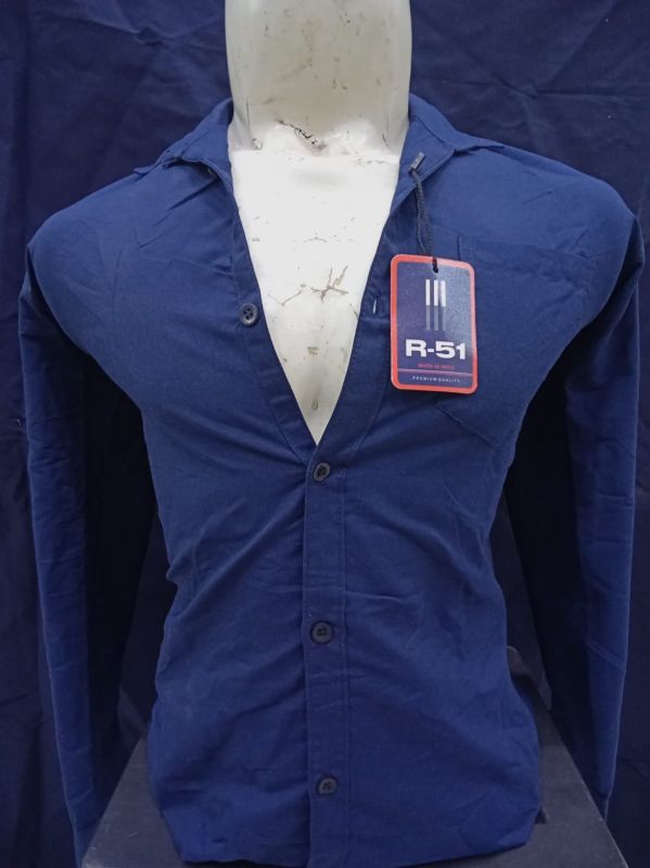 Blue Cotton Formal Shirts, Sleeve Style : Full Sleeve