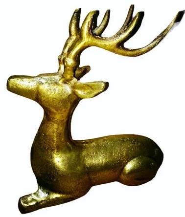 Antique Brass AR Industries Aluminum Reindeer Statue, Packaging Type : Box