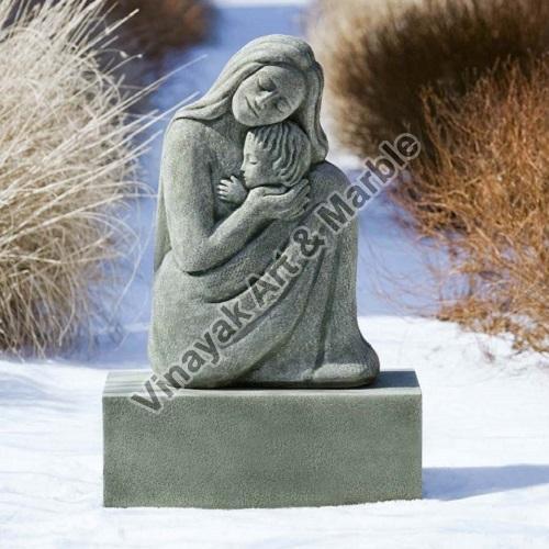 Grey Contemporary Mother Child Statue
