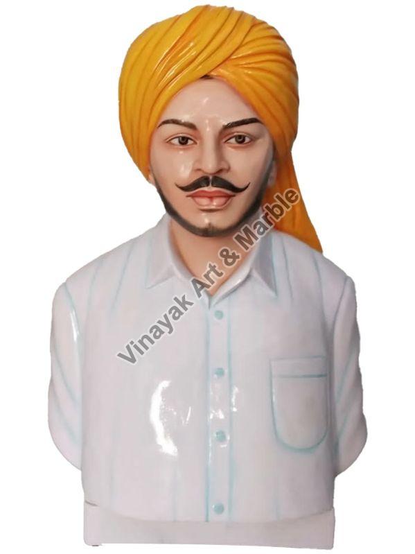 Polished Marble Bhagat Singh Statue, Speciality : Shiny, Dust Resistance