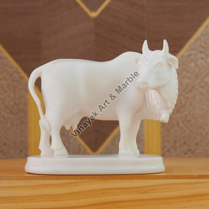 Non Printed Polished Marble Cow Statue, Packaging Type : Thermocol Box