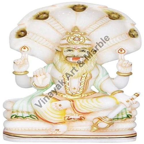 Chrome White Marble Narasimha Statue, for Interior Decor, Office, Home, Style Type : Religious