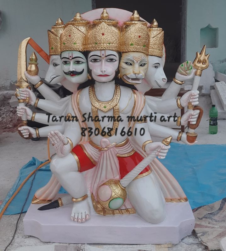 Marble Panchmukhi Hanuman Statue