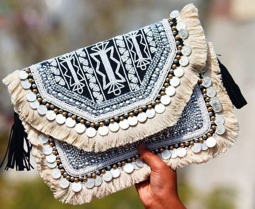 Cotton Handicraft Embroidered Clutch Bag