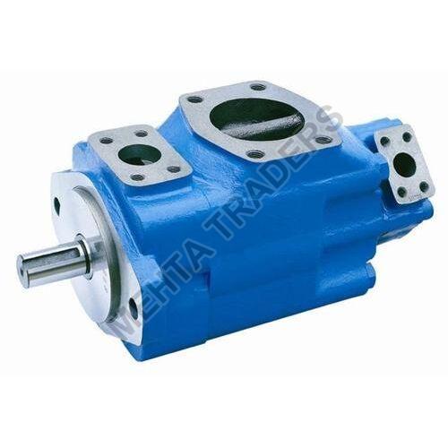 Blue Single Cast Iron Hydraulic Vane Pump, for Machinery Use, Automation Grade : Semi Automatic
