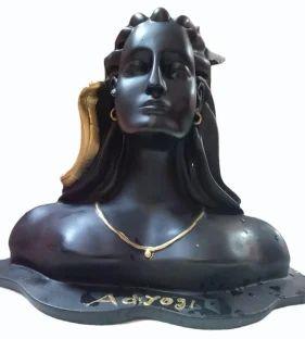 Black Fiber Adiyogi Shiva Statue, for Worship, Style : Antique