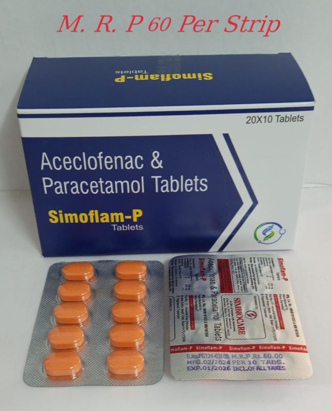 Tablets. Aceclofenac Paracetamol Tablets, For Hospital, Grade : Medicine Grade