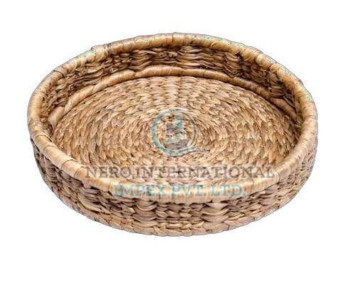 Brown Bamboo Round Tray, for Homes, Hotels, Feature : High Quality, Durable