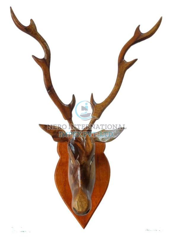 Bengal Art Wooden Deer Face Wall Hanging