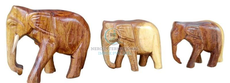 Bengal Art Wooden Elephant Statue