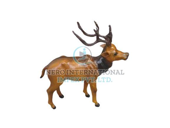 Brown Handmade Leather Swamp Deer Showpiece, for Home Decor, Style : Antique