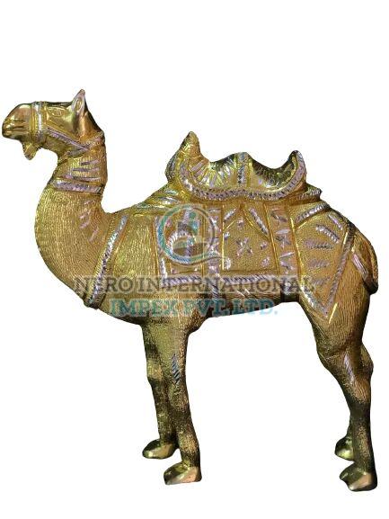 Carved Coated Decorative Aluminium Camel Showpiece, for Hotel