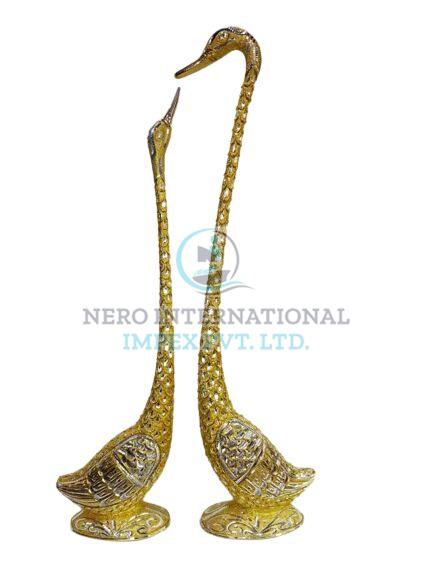 Decorative Aluminium Metal Crane Pair Sculpture