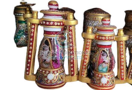 Polished Decorative Marble Lamp Set, Color : Multicolors