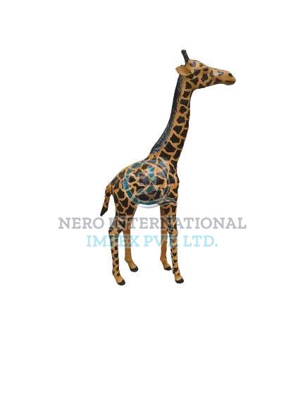 Carved Polished Handmade Leather Giraffe Showpiece, for Home Decor, Style : Antique