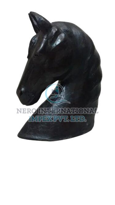 Black Handmade Leather Hourse Head Showpiece, for Home Decor, Style : Antique