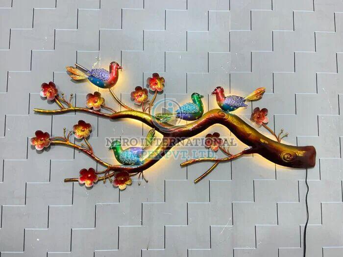 Multicolor Iron Tree Branch Wall Decor