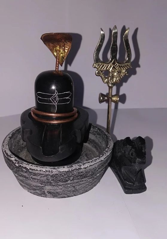 Polished Natural Stone Narmada Shivling Set, for Worship Religious, Feature : Anti Corrosive, Durable