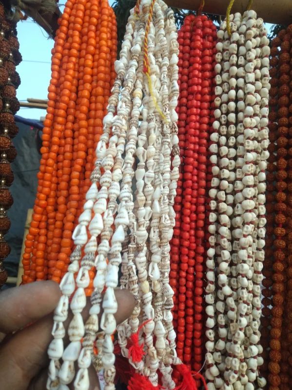 White Shankh Mala, for Pooja, Technics : Hand Noted