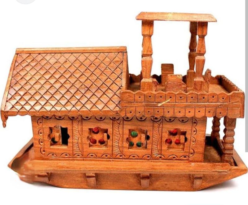 Wooden Carving Handicraft House Boat, for Gifting, Feature : Attractive Pattern, Eco Friendly, Hard Structure