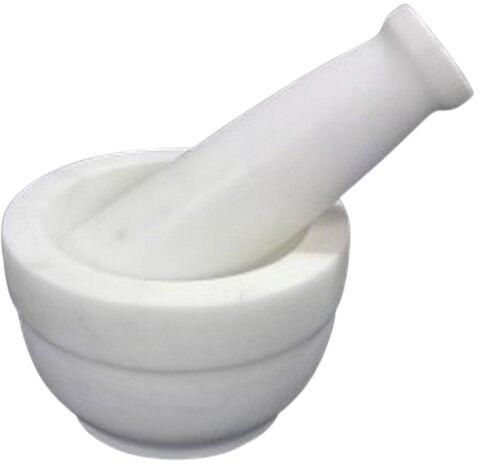 4x3 Inch Polished White Marble Mortar & Pestle