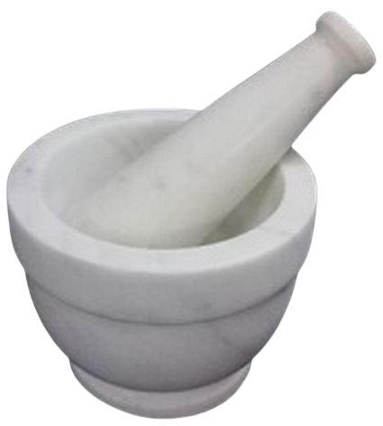 4x3 Inch Round White Marble Mortar & Pestle