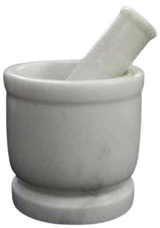 5x5 Inch White Marble Mortar & Pestle