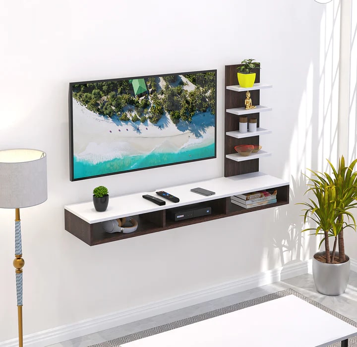 A2Z Home Rectangular Polished Metal TV Unit