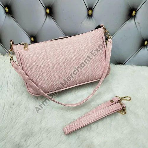 Ladies Leather Baguette Bag, Style : Modern