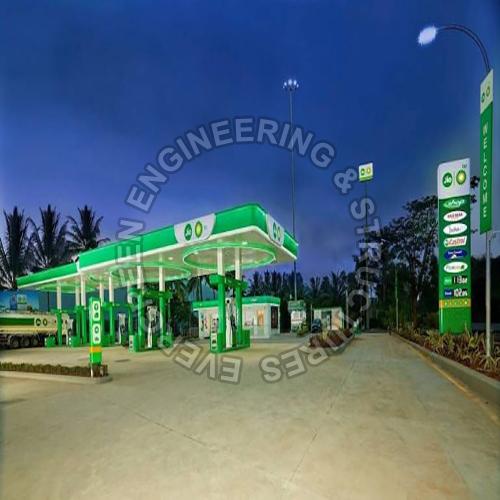 JIO BP Petrol Pump Canopy, Feature : Heat Resistance, Strong Structure